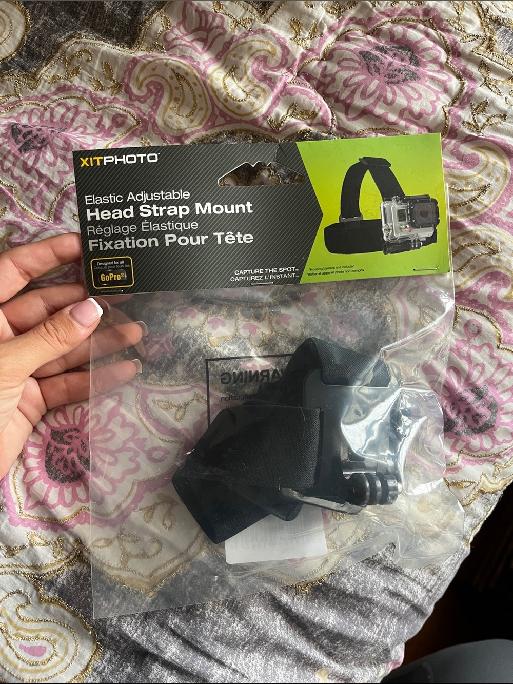 Black Elastic Adjustable Head Strap Mount